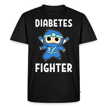 Diabétiques Insuline Combattants - T-shirt Premium bio Homme - noir - Devant - Nico (187cm)