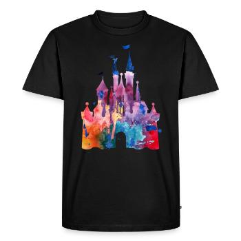 Watercolor Princess Castle - Men's Premium Organic T-Shirt - black - Front - Nico (187cm)