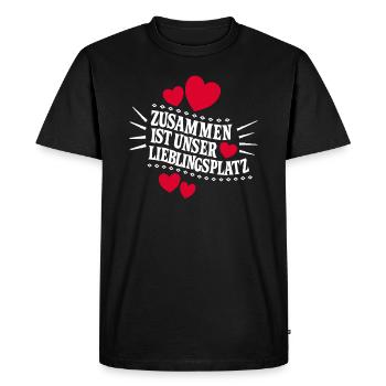 Ensemble, c’est notre endroit préféré - T-shirt Premium bio Homme - noir - Devant - Nico (187cm)