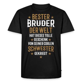 15 Best Brother in the World Gift Cool Sister - Men's Premium Organic T-Shirt - black - Front - Nico (187cm)