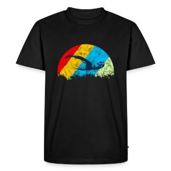 Natation - T-shirt Premium bio Homme - noir - Devant - Nico (187cm)