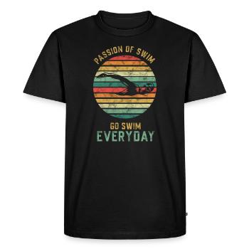 Natation - T-shirt Premium bio Homme - noir - Devant - Nico (187cm)