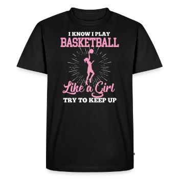 Basketball girl - Men's Premium Organic T-Shirt - black - Front - Nico (187cm)