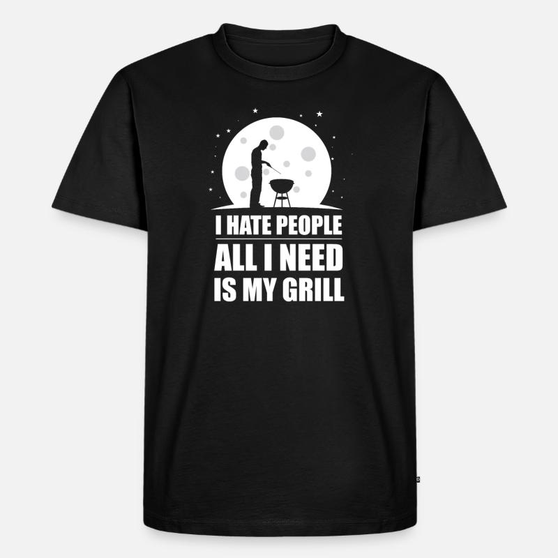 Grill Grillen - Männer Premium Bio T-Shirt - Schwarz