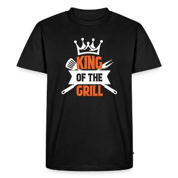 Père fête des pères cadeau grill grill - T-shirt Premium bio Homme - noir - Devant - Nico (187cm)