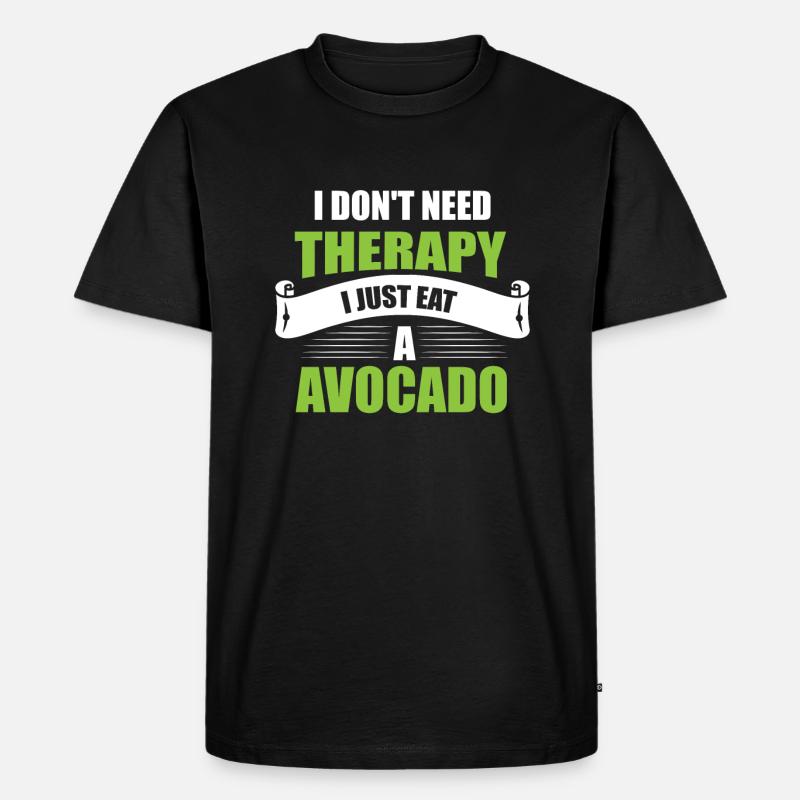 Avocado - Männer Premium Bio T-Shirt - Schwarz