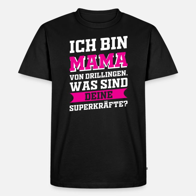 Mutter Mama Drillinge Liebe - Männer Premium Bio T-Shirt - Schwarz