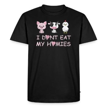 Végétalien végétalien - T-shirt Premium bio Homme - noir - Devant - Nico (187cm)