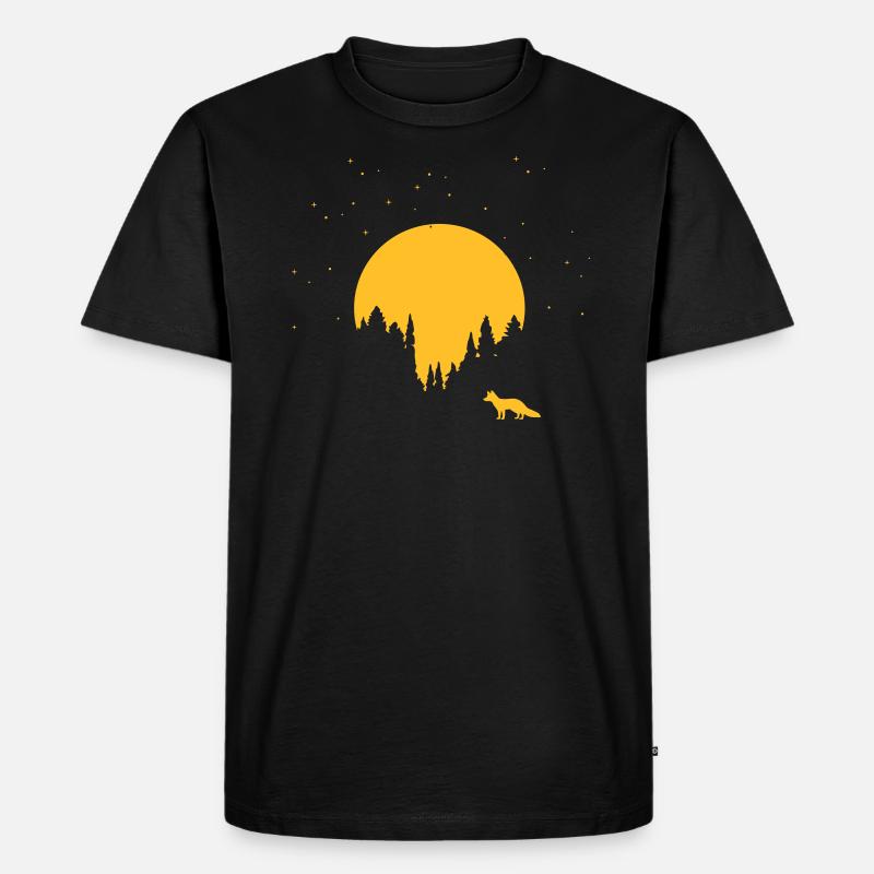 Fuchs und Mond - Männer Premium Bio T-Shirt - Schwarz