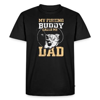 Cadeau de pêche père et fils - T-shirt Premium bio Homme - noir - Devant - Nico (187cm)