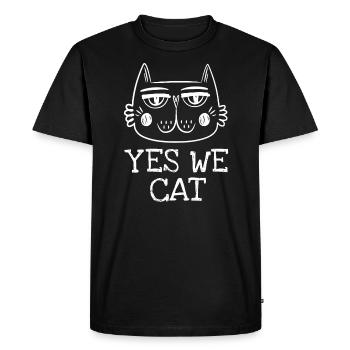 Chat chat - des phrases drôles - T-shirt Premium bio Homme - noir - Devant - Nico (187cm)
