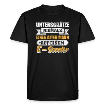 eScooter scooter funny sayings gift - Men's Premium Organic T-Shirt - black - Front - Nico (187cm)