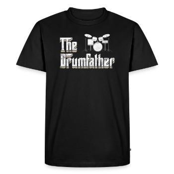 Batteur Batteur Le Drumfather - T-shirt Premium bio Homme - noir - Devant - Nico (187cm)