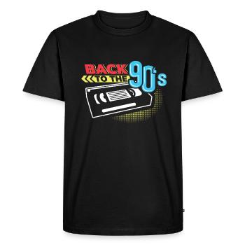 Back To The 90s Back to the 90s Party Pop Hip - Men's Premium Organic T-Shirt - black - Front - Nico (187cm)