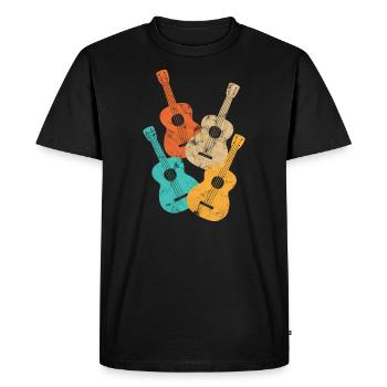 Ukulele Retro - Men's Premium Organic T-Shirt - black - Front - Nico (187cm)