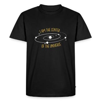 I am the center of the universe - Men's Premium Organic T-Shirt - black - Front - Nico (187cm)
