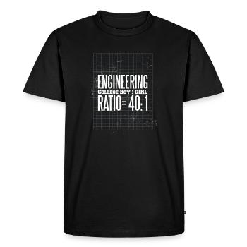 Engineer - saying study man woman - Men's Premium Organic T-Shirt - black - Front - Nico (187cm)