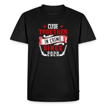 Ensemble depuis 2020 - motif couple - T-shirt Premium bio Homme - noir - Devant - Nico (187cm)