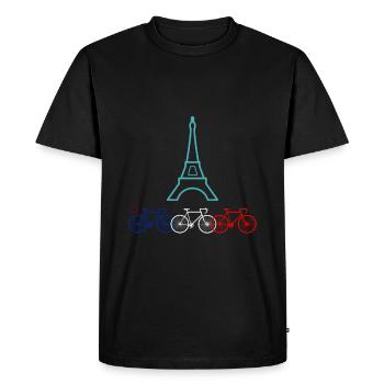 Biking in Paris - Men's Premium Organic T-Shirt - black - Front - Nico (187cm)
