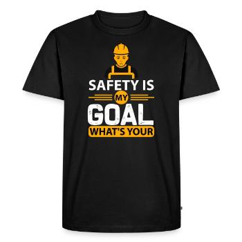 La sécurité est mon objectif en disant travail - T-shirt Premium bio Homme - noir - Devant - Nico (187cm)