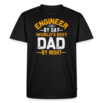 Engineer cool saying dad daddy father - Men's Premium Organic T-Shirt - black - Front - Nico (187cm)