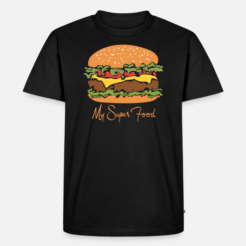 Burger - Männer Premium Bio T-Shirt - Schwarz