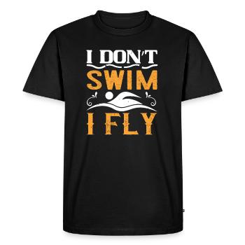 Nager de l'eau en disant nageur - T-shirt Premium bio Homme - noir - Devant - Nico (187cm)