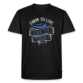Nager de l'eau en disant nageur - T-shirt Premium bio Homme - noir - Devant - Nico (187cm)
