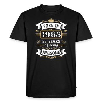 55th birthday - Men's Premium Organic T-Shirt - black - Front - Nico (187cm)