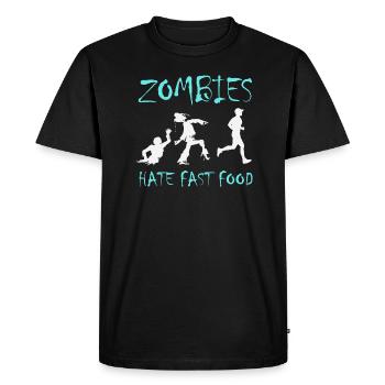 Zombie. Du fast-food. Joggeur. - T-shirt Premium bio Homme - noir - Devant - Nico (187cm)