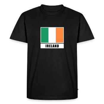 Ireland Irish Flag Flag - Men's Premium Organic T-Shirt - black - Front - Nico (187cm)