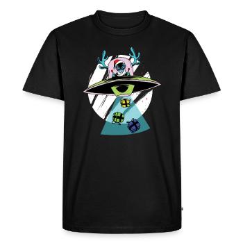 Aliens de Noël - T-shirt Premium bio Homme - noir - Devant - Nico (187cm)