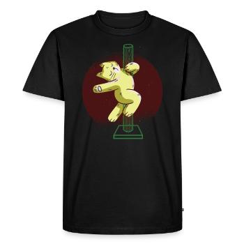 Dancing cat - Men's Premium Organic T-Shirt - black - Front - Nico (187cm)