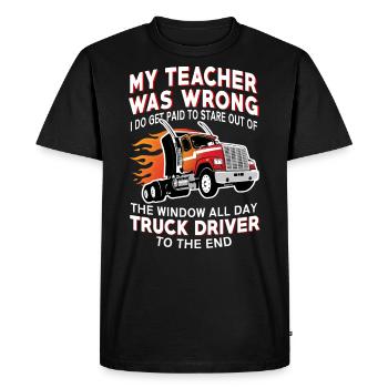 Truck Trucker Cadeau Drôle de chauffeur professionnel - T-shirt Premium bio Homme - noir - Devant - Nico (187cm)