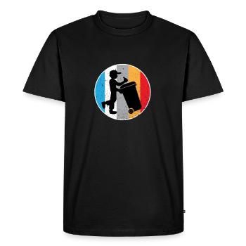 Garbage man Waste disposal Waste bin waste separation - Men's Premium Organic T-Shirt - black - Front - Nico (187cm)