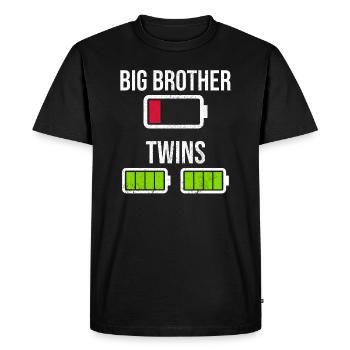 Frère de jumeaux - T-shirt Premium bio Homme - noir - Devant - Nico (187cm)