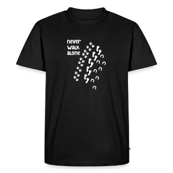 Never Walk Alone chien cheval chat - T-shirt Premium bio Homme - noir - Devant - Nico (187cm)