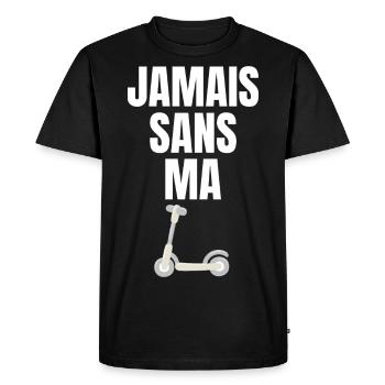 Jamais sans ma trottinette - T-shirt Premium bio Homme - noir - Devant - Nico (187cm)