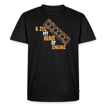 6 cylindres machine - T-shirt Premium bio Homme - noir - Devant - Nico (187cm)
