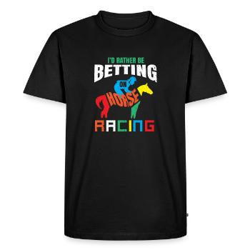 Courses hippiques Hippodromes - T-shirt Premium bio Homme - noir - Devant - Nico (187cm)