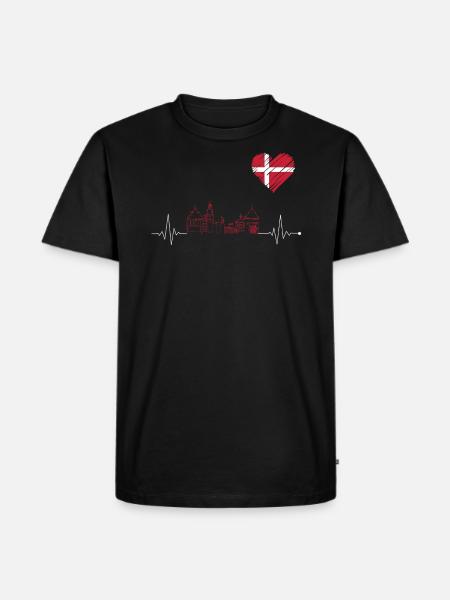 Denmark Skyline - Men's Premium Organic T-Shirt - black