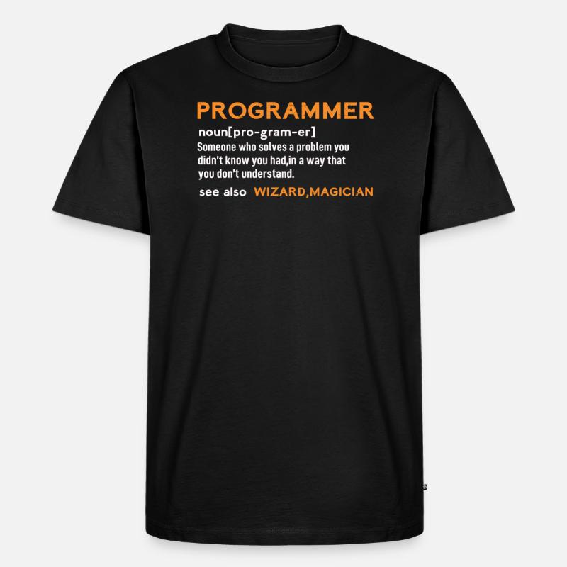 Programmer sind Zauberer - Männer Premium Bio T-Shirt - Schwarz