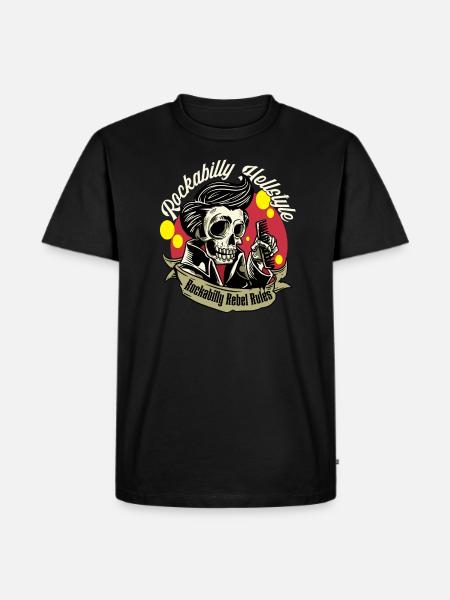 Rockabilly Rebel Rules Rockabilly Hellstyle - Men's Premium Organic T-Shirt - black