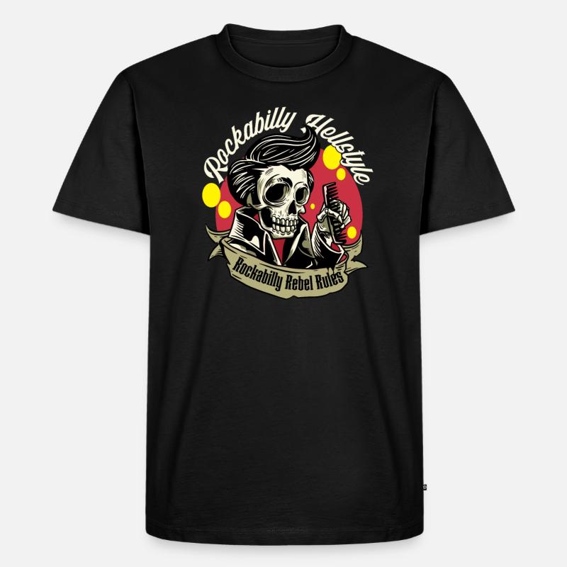 Rockabilly Rebel Rules Rockabilly Hellstyle - T-shirt Premium bio Homme - noir