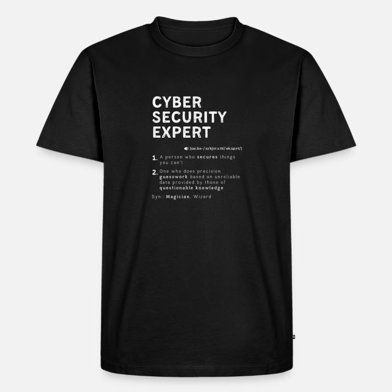 Lustige Cyber-Sicherheit Experte Definition Computer - Männer Premium Bio T-Shirt - Schwarz