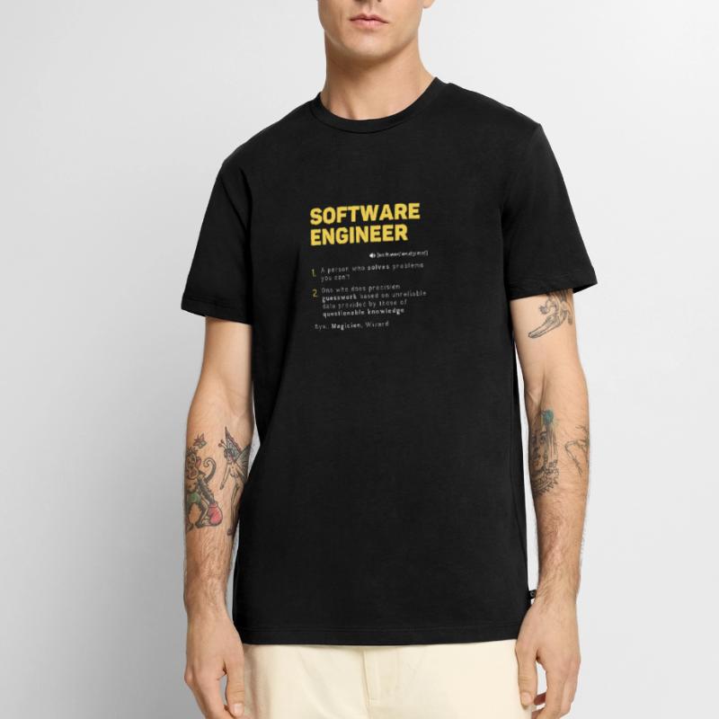 Funny Software Engineer Définition Computer Dev T-shirt Premium bio Homme