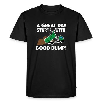 Chantier de chantier de déchargement de gravier camion camion-benne - T-shirt Premium bio Homme - noir - Devant - Nico (187cm)