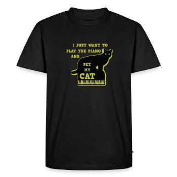 Piano piano chat clavier instrument de musique - T-shirt Premium bio Homme - noir - Devant - Nico (187cm)