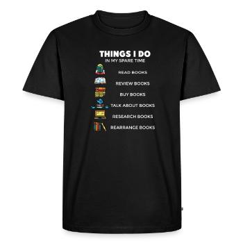 Books Reading Book Bookworm Bookworm - Men's Premium Organic T-Shirt - black - Front - Nico (187cm)