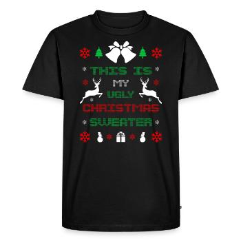 Noël moche - T-shirt Premium bio Homme - noir - Devant - Nico (187cm)